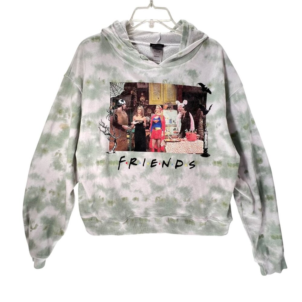 Friends TV Show Halloween Tie Dye Hoodie Sweatshirt Large Green White